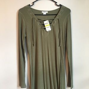 Bar III Body Con Midi Hunter Green Dress